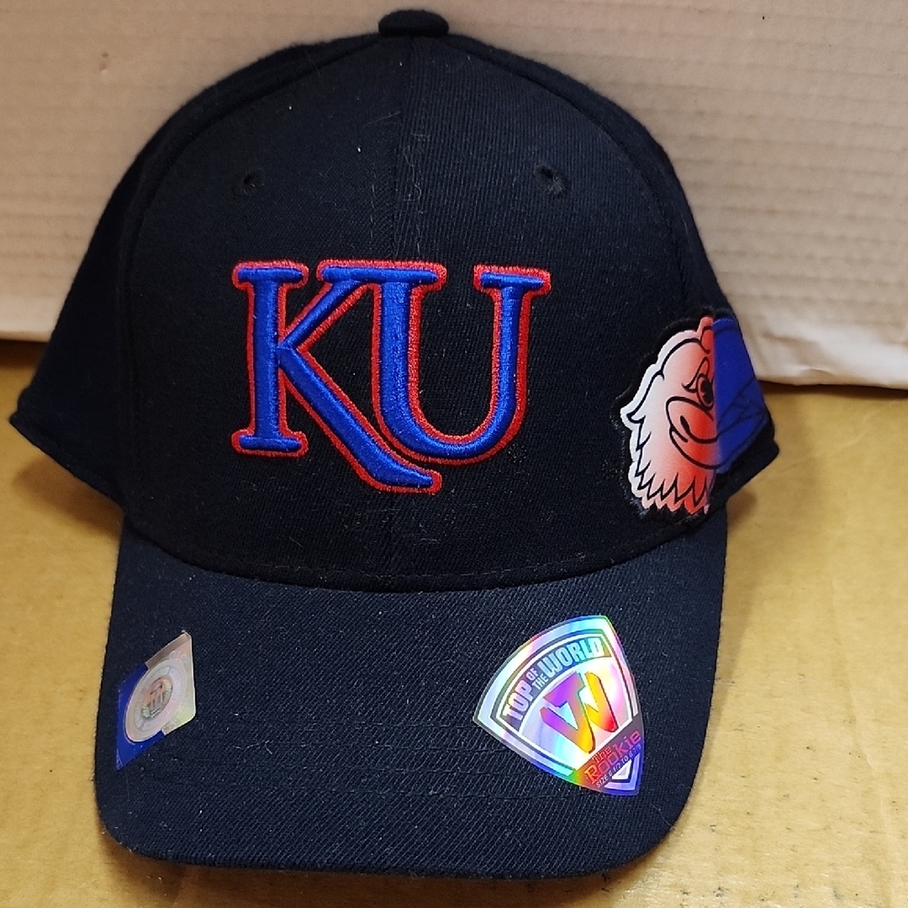 Top of the World Black Cap with Holographic Logo Kansas Jayhawks